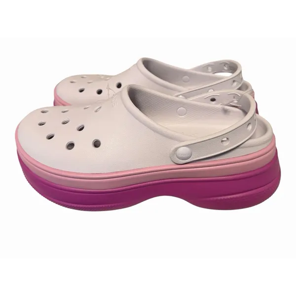 Crocs Classic Stacked Clog Womens 11 Mens 9 White Pink Purple Platform - Image 6