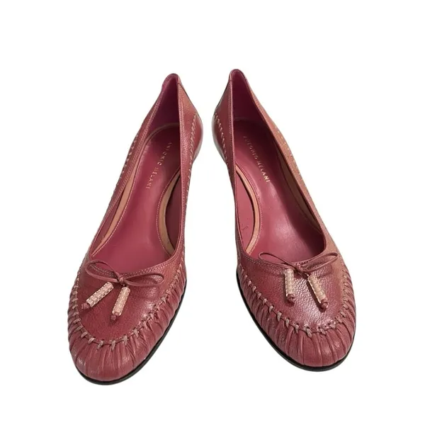 Antonio Melani Shoes Margherit 001 Dusty Rose Pink Leather With Bow Low Heels 9M - Image 6