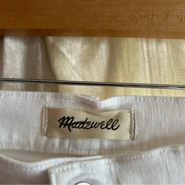 Madewell Stovepipe Jeans Slim Straight Coastal White High‎ Rise NWT Size 33 (16) - Image 6