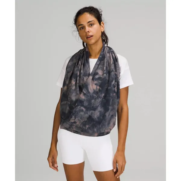 Lululemon Vinyasa Scarf Diamond Dye Graphite Grey Pink Pastel Snap Scarf‎ O/S - Image 2