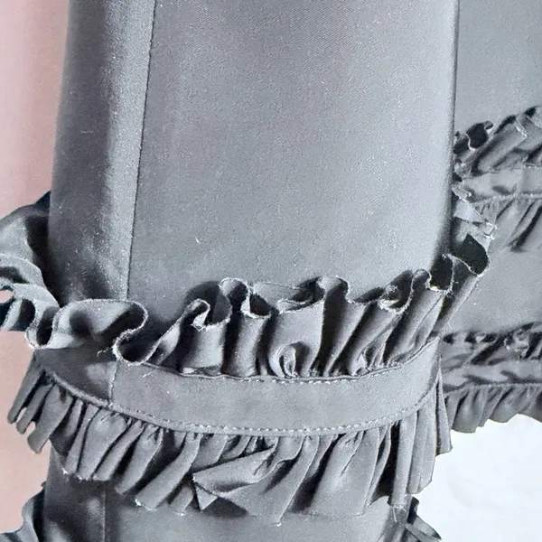Alexis Black Ruffled Trim Sleeveless Open Back Fit & Flare Mini Dress Size L - Image 13
