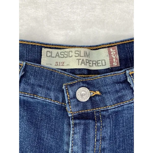 LEVI'S Womens's Classic 512 Slim‎ tapered medium jeans raw hem sz 10M - Image 8