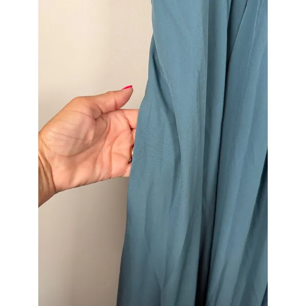Halara Teal Blue V-Neck Wrap Maxi Dress Short Sleeve Pockets Plus Size 3X 780793 - Image 5