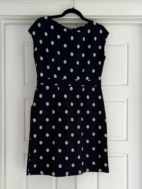 Boden Florrie Jersey Dress Navy Polka Dots - 10P - Image 3