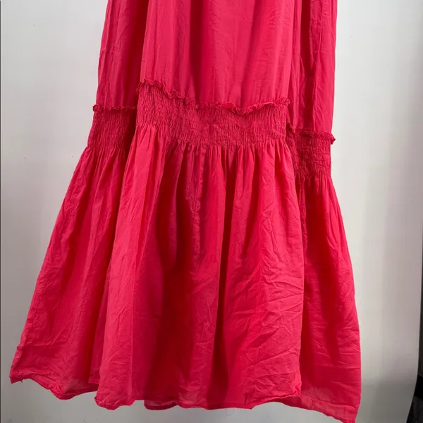 New York & Company Hot Pink sundress maxi tiered Smocked back summer vacation XL - Image 10