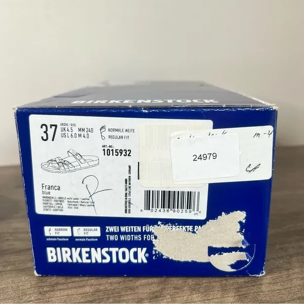 Birkenstock Women's Franca Blue Sandal Size 37 aka 6 #B1234 - Image 3