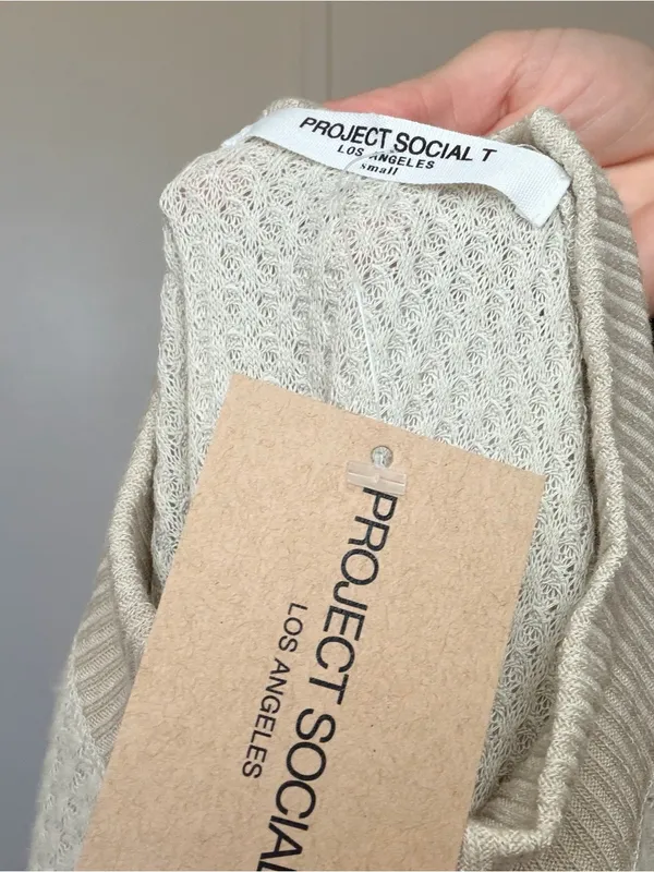 New Project Social T Cream Mock-Neck Waffle Knit Top - Image 7