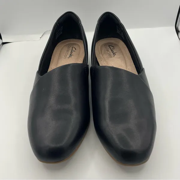 Clarks wide Juliet Palm black grain leather loafers women’s Size 7 1/2 - Image 9