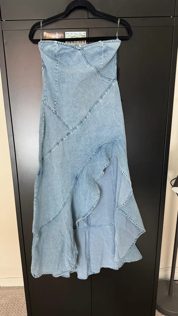 Revolve Strapless Denim Maxi Dress  - Image 2