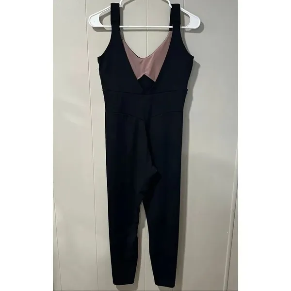 H&M Sport Black One-Piece Jumpsuit Size M | Activewear Bodysuit Yoga Pilates Rom - Image 2