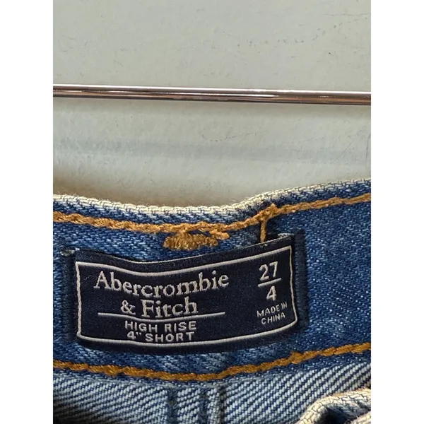 Abercrombie & Fitch Denim Shorts Women 27 Blue High Rise Distressed 8 - Image 5