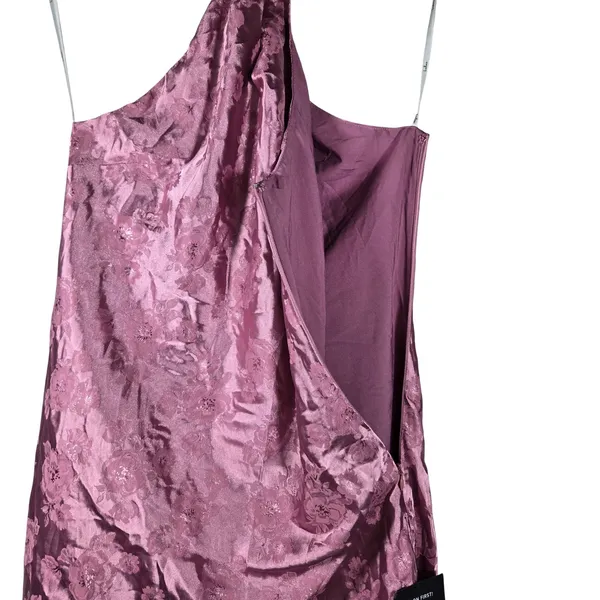 Lulus Got the Key Mauve Satin Floral Jacquard Halter Mini Dress CJD109045 S - Image 5