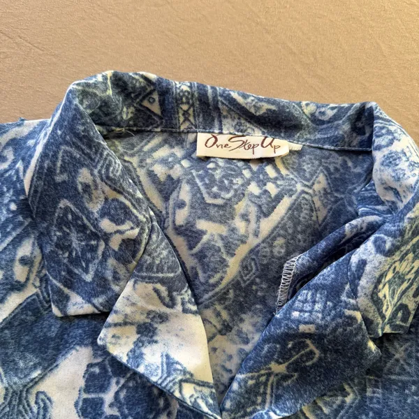Vintage One Step Up Artisan Printed Resort Collar Shirt - Image 4