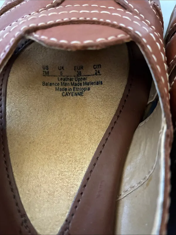 Naturalizer Brown Leather Slingback Sandals with Stitch Detail - Image 3