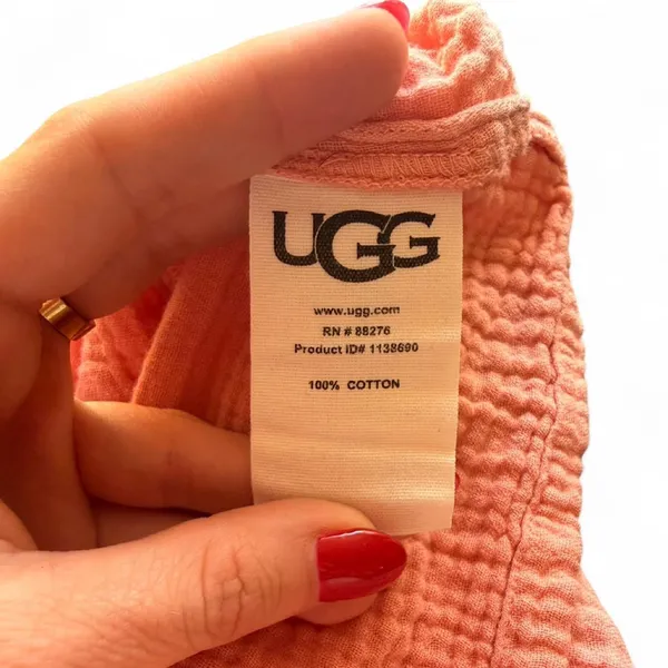 UGG Cinthia Coral Peach Cotton Gauze Crop Tank - Image 3