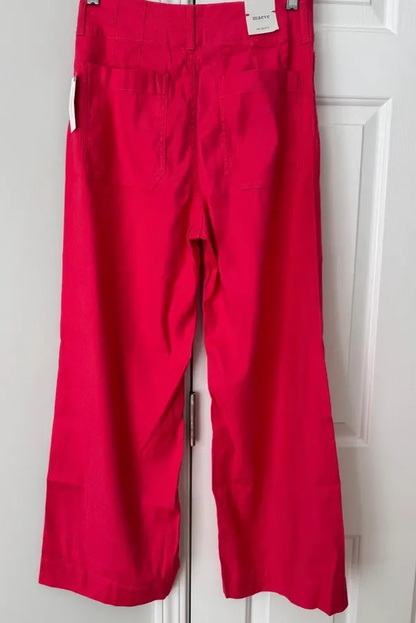 Anthropologie Maeve The Colette Wide-Leg Cropped Linen Pants, Size 26 - Image 10
