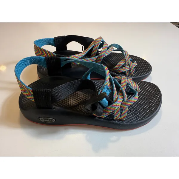 Chaco Rainbow Tie-Dye Multicolor Strappy‎ Sport Sandals Black Size 7 - Image 3