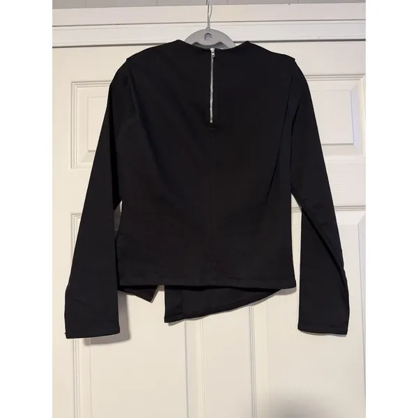 COS Asymmetrical‎ Structured Denim Black Long Sleeve Top Artsy - Image 2