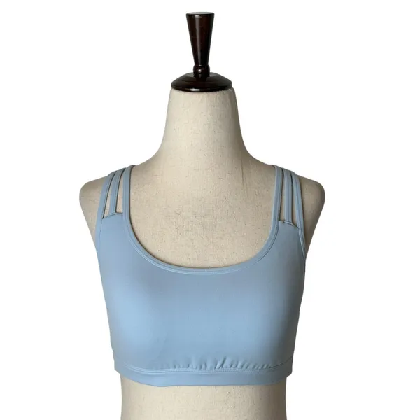 Athleta Sports Bra Women Small Blue Strappy Lattice Back Yoga Running Athleisure - Image 4