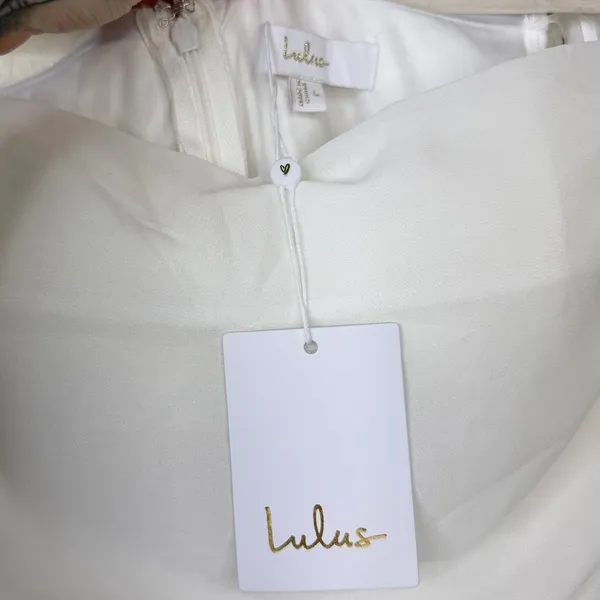 NEW Lulus Lux Bridal Adorna White Off-the-Shoulder Semi-Sheer Chiffon Maxi Dress - Image 10