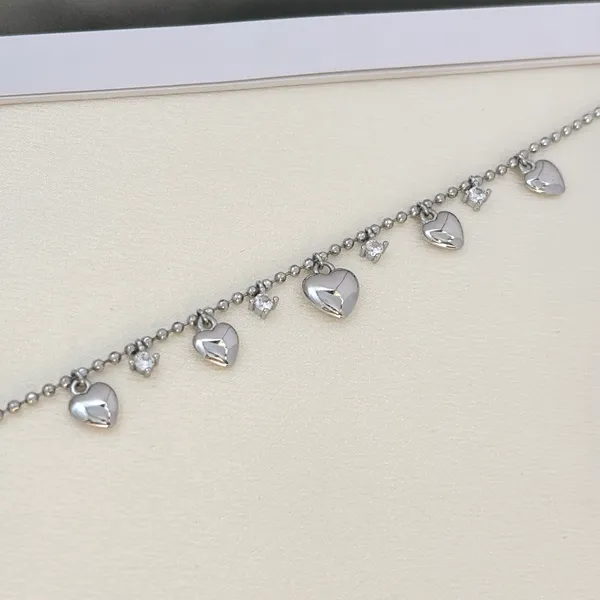 Adjustable CZ Love Heart Charm Bracelet for Women - Image 3
