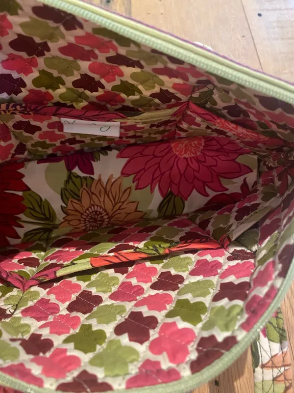 Vera Bradley Hello Dahlia Handbag Pink Flowers Quilted Shoulder Bag Tote Purse - Image 6