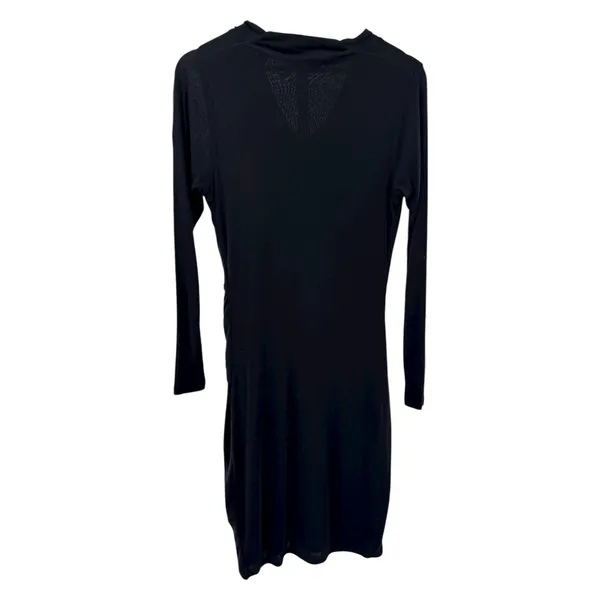 TED BAKER Black Neyda‎ Long Sleeve Cowl Neck Faux Wrap Lyocell Dress 2 TB = 6 US - Image 6