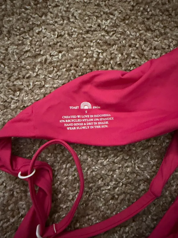 Free People Toast Swim Front Knot Beetroot Bikini Set Small - Image 5