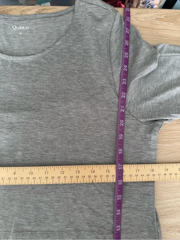 Quince Medium Maternity & Nursing Long Sleeve Relaxed Fit Tee Heather Grey - Image 5