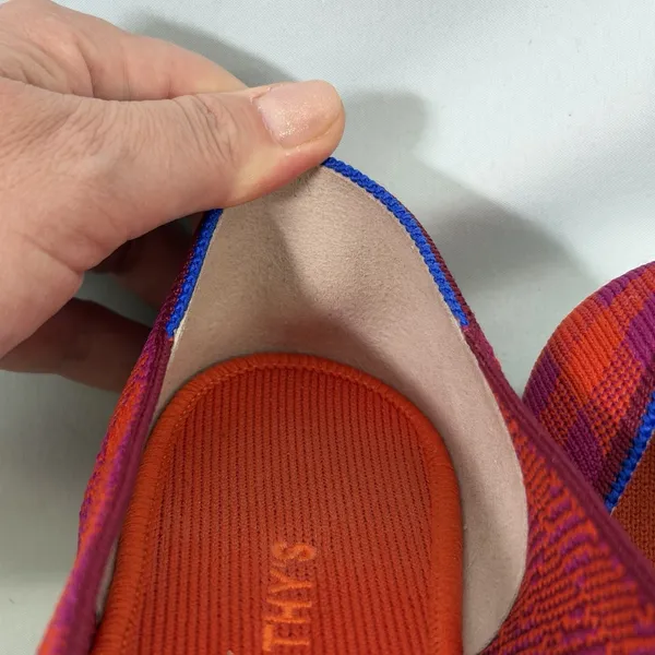 Rothys Size-10 Women Ballet Flat The‎ Square Pomegranate Gingham Orange Plaid - Image 7