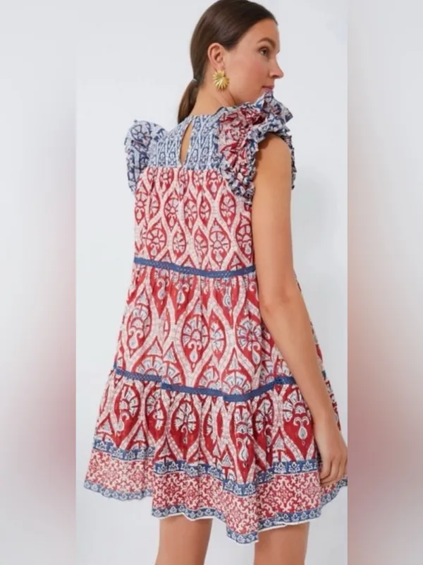 Tuckernuck Ash & Eden Red Olga Mini Dress medium - Image 4
