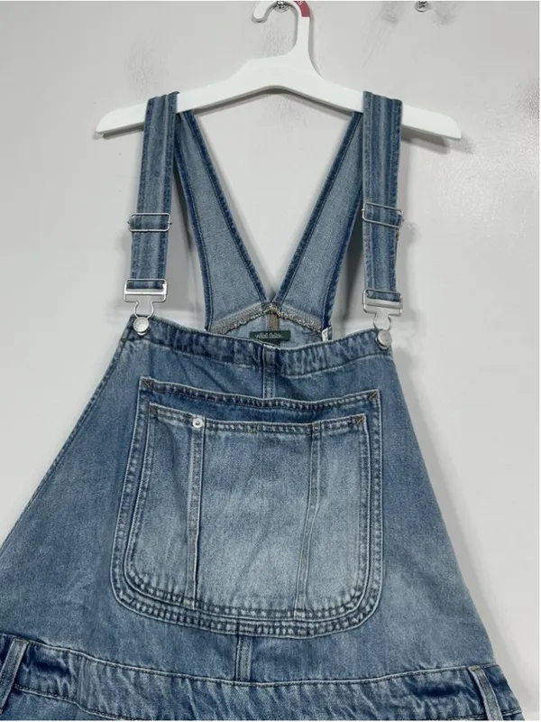 Wild Fable Womens Blue Denim Overall One-Piece 4X Plus Adjustable Pockets - Image 3