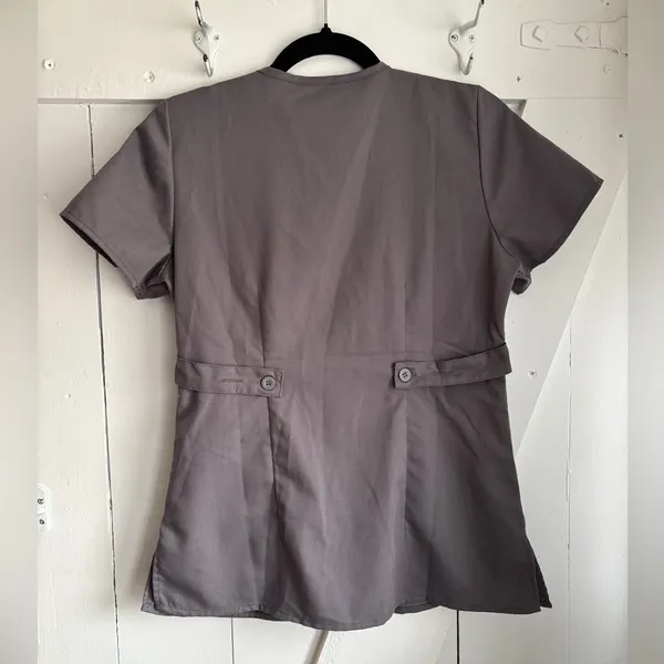 Grey's Anatomy by Barco Riley 3-Pocket Mock Wrap V-Neck Top Size XS - Image 5