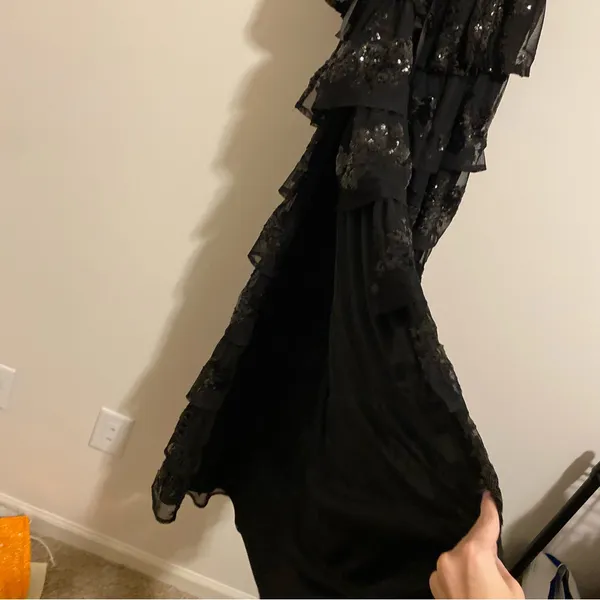 NWT Lulu's Definite Glamour Black Sequin Bustier Maxi Dress size Small - Image 14