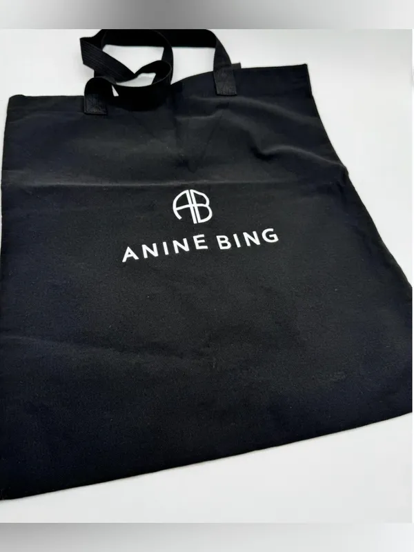 Anine Bing Canvas Shopping Tote Bag - Image 2