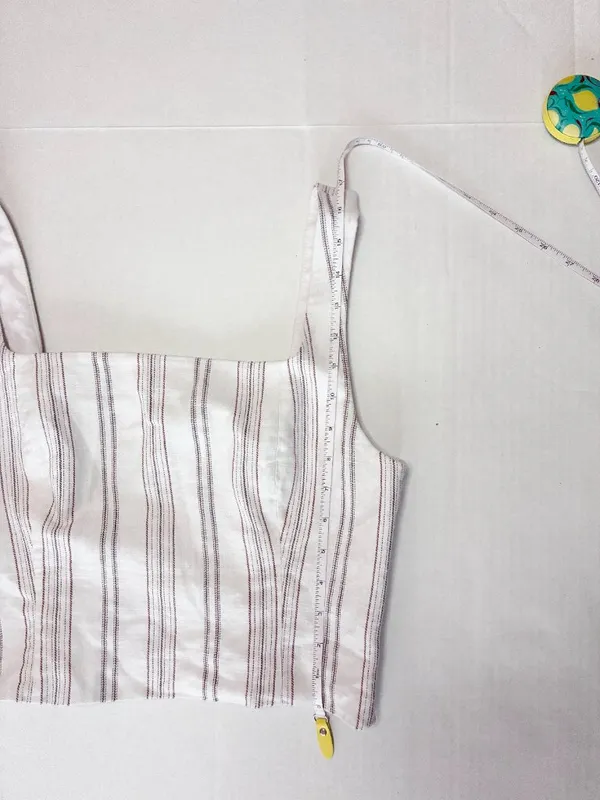 Antonio Melani Striped Crop Top 100% Cotton - Ivory / Bark - Size 12 - Image 7