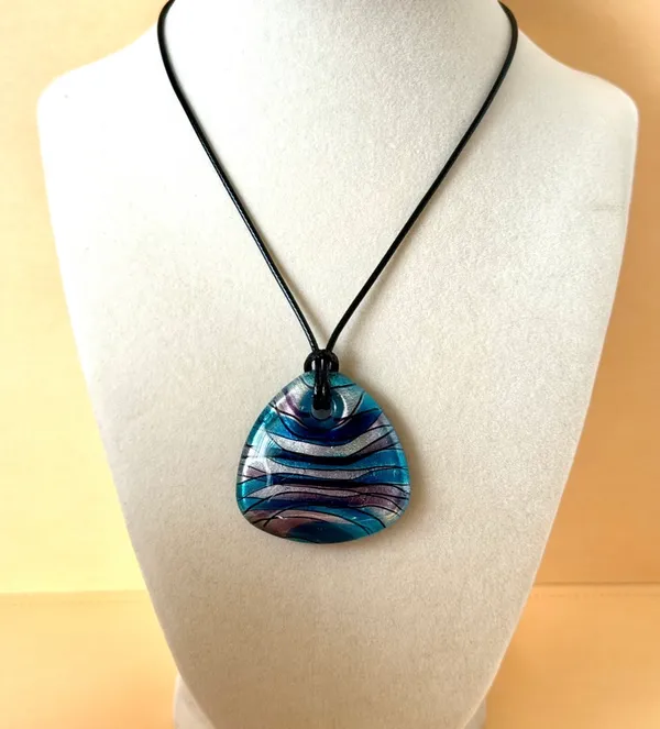 Murano Glass Necklace Blue - Image 3