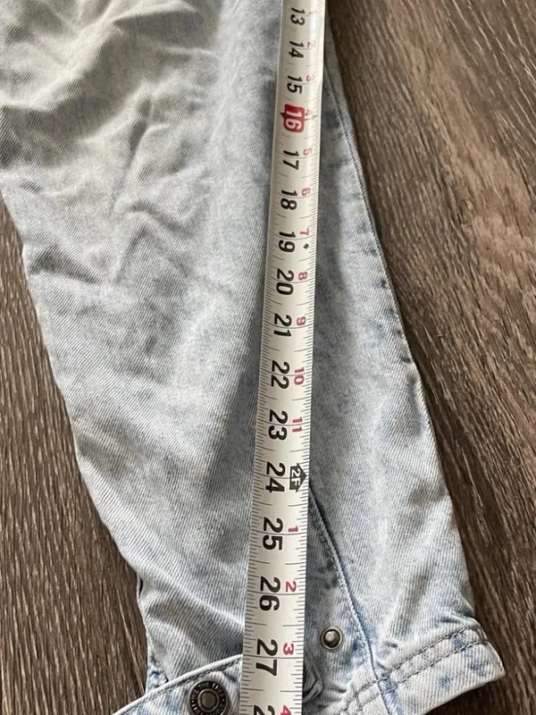 Free People We The Free Hazel Pull On Drop Waist Harem Cargo Pocket Jeans Sz Small - Image 8