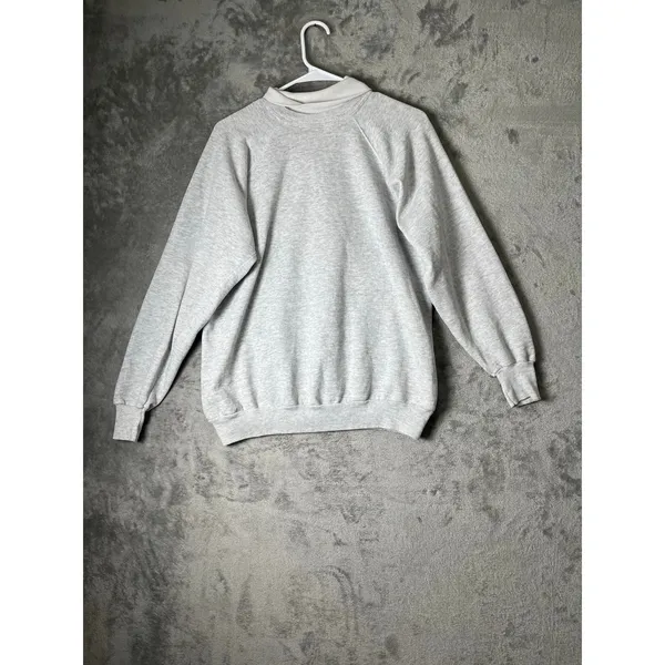 Vintage 90's Heather Teddy Bear Floral Graphic Double Collar Pullover Sweatshirt - Image 3