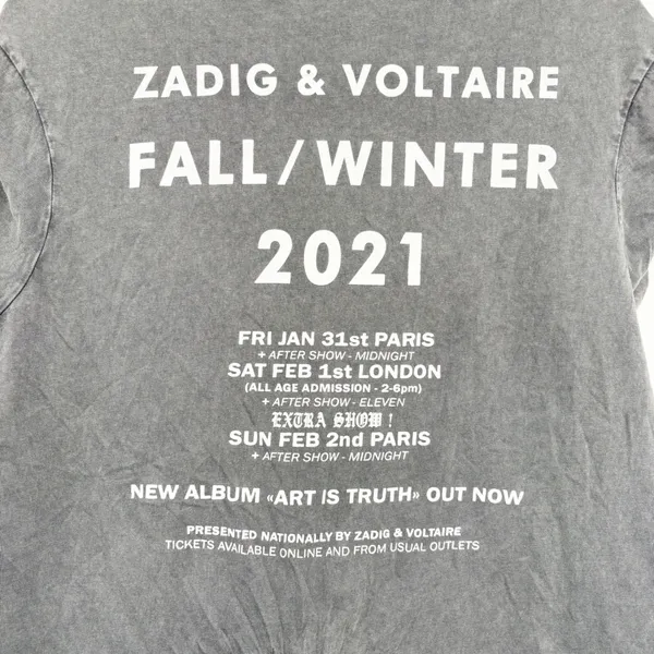 Zadig & Voltaire Womens Faded Grey Skull Graphic Grunge Punk Rocker Muscle Tee M - Image 6
