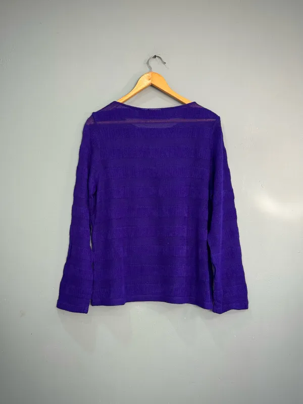 Purple Chico’s Boatneck Sweater Size 3 (16) EUC - Image 4