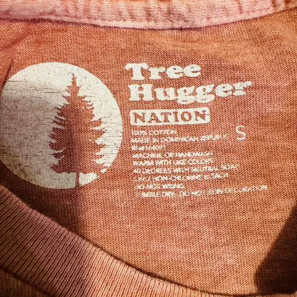 Tree Hugger Nation Moon Star Graphic‎ Cropped T Shirt Coral Pink Boho Size S - Image 9
