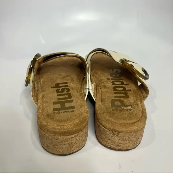 Hush puppies June platform criss cross‎ sandals slides white tan women’s size 10 - Image 5