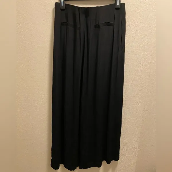 Lulu's Stroll on Over Black Button-Front Wide Leg Pants Size M - Image 11