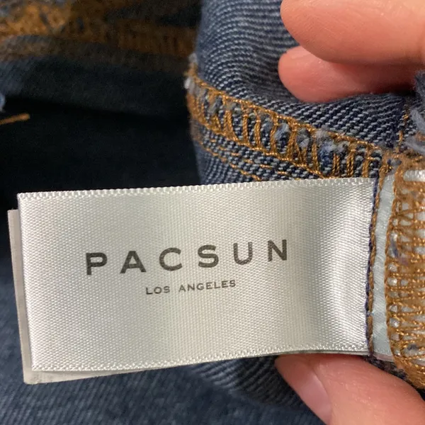 Pacsun button through dark wash denim mini skirt size 28 - Image 8
