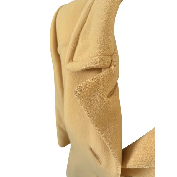 VTG 60s Yellow Wool Maxi Trench Coat Giralda Room 8/10 Quiet Luxury Clean Girl - Image 13