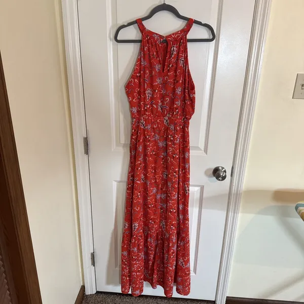 Collective Concepts Red Floral Maxi Dress Size Large Wedding Date Night Resort - Image 3