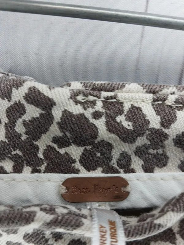 Free People Modern Femme Leopard Print Denim Mini Bohochic Indie Sleaze Skirt - Image 4