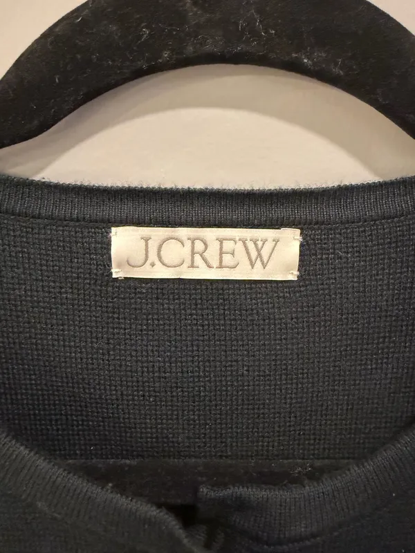 J.Crew Giselle Long Sweater Blazer Gold Button Detail Black - Image 6