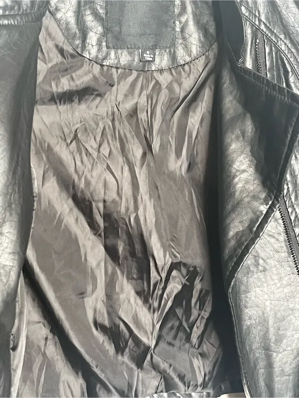 Therapy Black Faux Leather Moto Jacket Sz S Zippers - Image 12